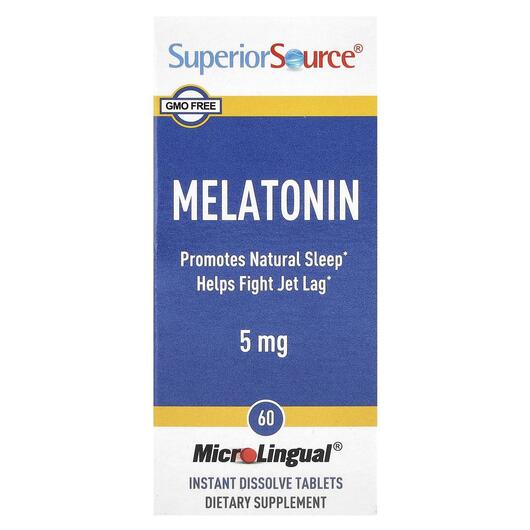 Основне фото товара Superior Source, Melatonin 5 mg, Мелатонін, 60 таблеток