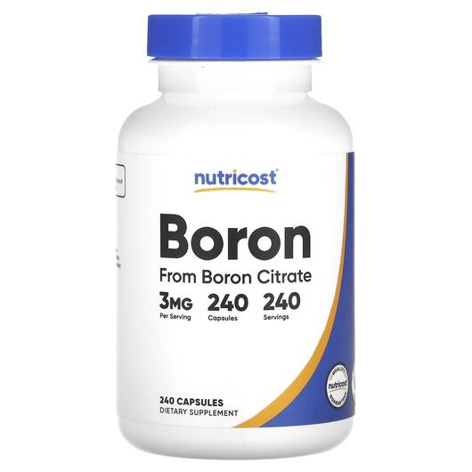 Основне фото товара Nutricost, Boron 3 mg, Бор, 240 капсул