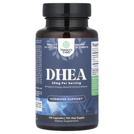 Основне фото товара Nature's Craft, DHEA 25 mg, Дегідроепіандростерон, 120 капсу