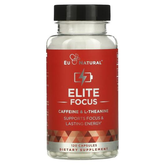 Основне фото товара Eu Natural, ELITE Caffeine & L-Theanine, Кофеїн, 120 капсул