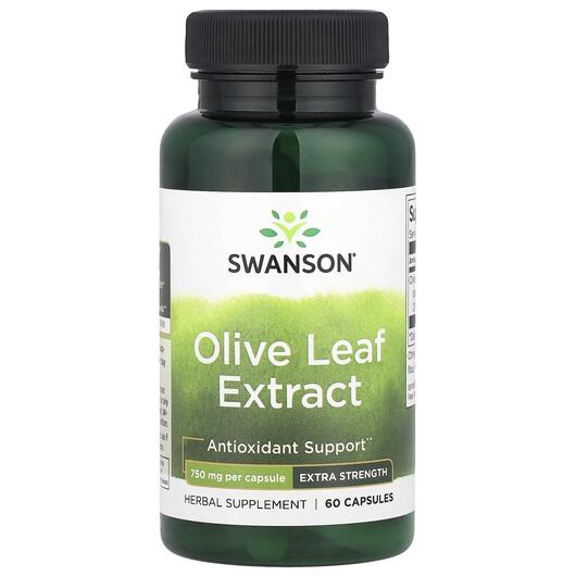 Основне фото товара Swanson, Olive Leaf Extract, Оливкове листя, 60 капсул