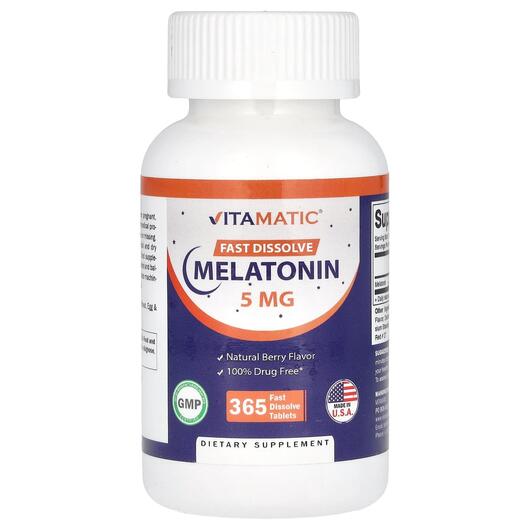 Основне фото товара Vitamatic, Melatonin Natural Berry 5 mg, Мелатонін, 365 таблеток