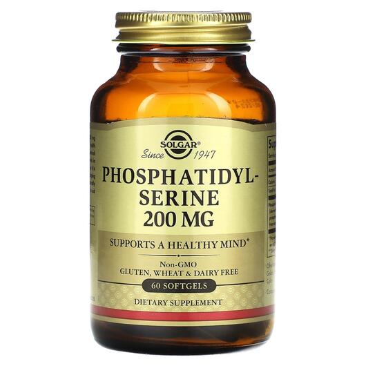 Основне фото товара Phosphatidylserine 200 mg, Фосфатидилсерин 200 мг, 60 капсул