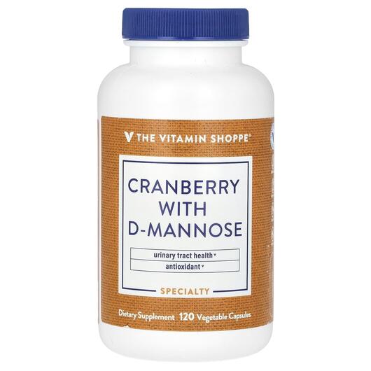 Основне фото товара TheVitaminShoppe, Cranberry With D-Mannose, Журавлина, 120 капсул