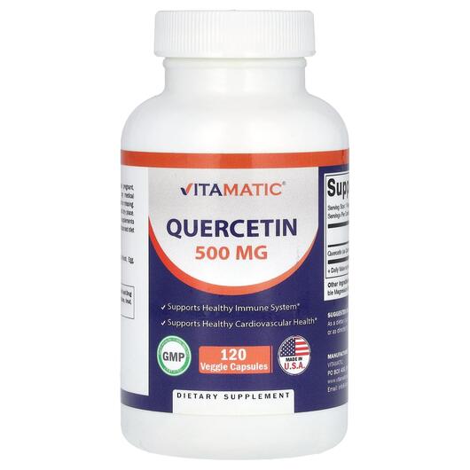 Основне фото товара Vitamatic, Quercetin 500 mg, Кверцетин, 120 капсул