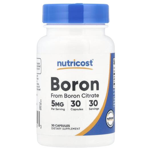 Основне фото товара Nutricost, Boron 5 mg, Бор, 30 капсул