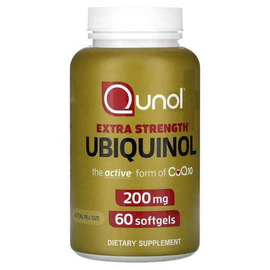 Основне фото товара Qunol, Extra Strength Ubiquinol 200 mg, Убіхінол, 60 капсул