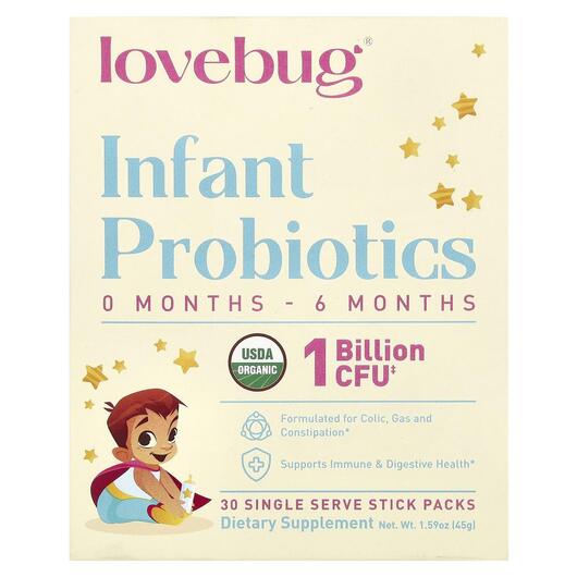 Основне фото товара Infant Probiotics 0-6 Months 1 Billion CFU, Пробіотики, 30 шт