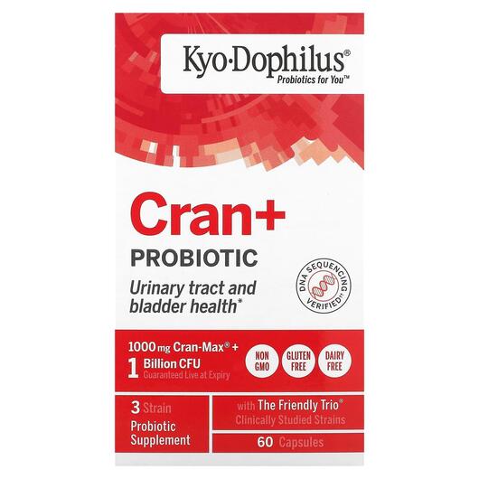 Основне фото товара Kyolic, Cran+ Probiotic, Пробіотики, 60 капсул