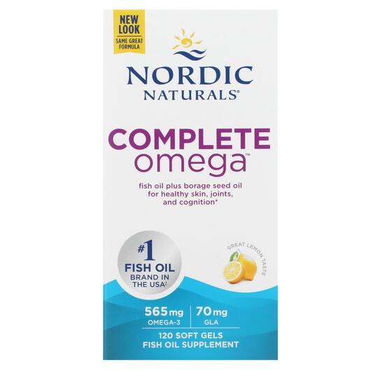 Основне фото товара Nordic Naturals, Complete Omega, Омега 1000 мг, 120 капсул