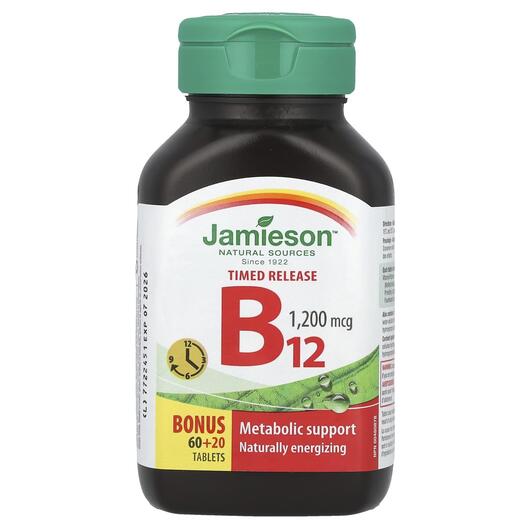 Основне фото товара Vitamin B12 Timed Release 1200, Вітамін B12 Кобаламін, 80 таблето