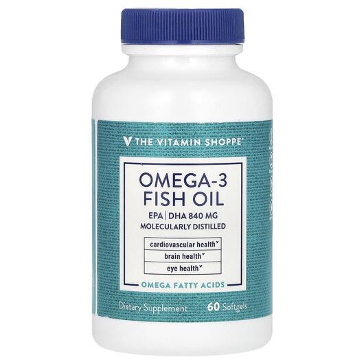 Основне фото товара TheVitaminShoppe, Omega-3 Fish Oil, Омега 3, 60 капсул