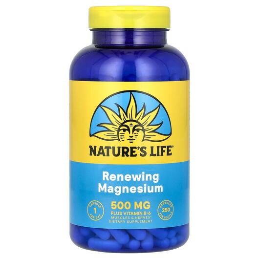 Основне фото товара Natures Life, Magnesium 500 mg, Магній 500 мг, 250 капсул