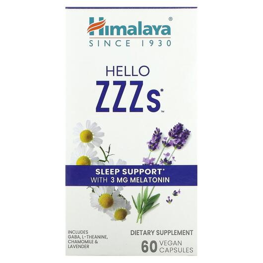 Основне фото товара Himalaya, Hello ZZZs, Підтримка сну, 60 капсул