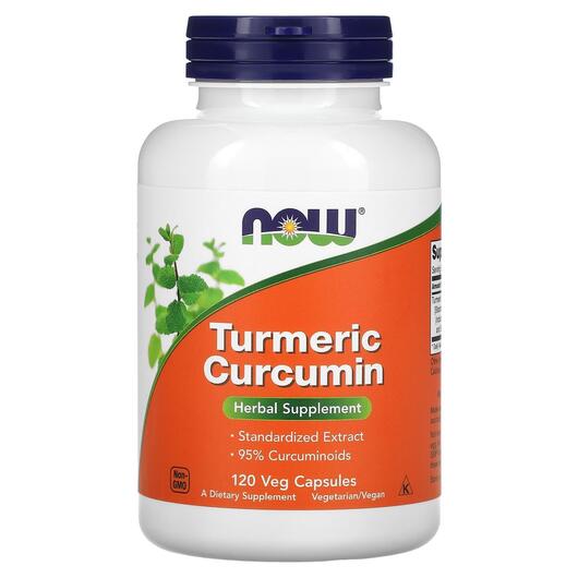 Основне фото товара NOW, Curcumin, Куркумін, 120 капсул