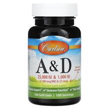 Vitamin A & D Витамин А Ретинол Carlson 100 капсул