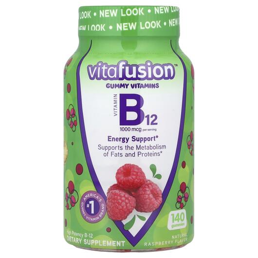 Основне фото товара B12 Natural Raspberry Flavor 1000, Ціанокобаламін B12, 140 таблет