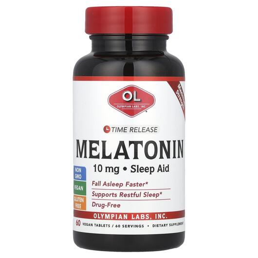 Основне фото товара Melatonin Time Release 10 mg, Мелатонін, 60 таблеток
