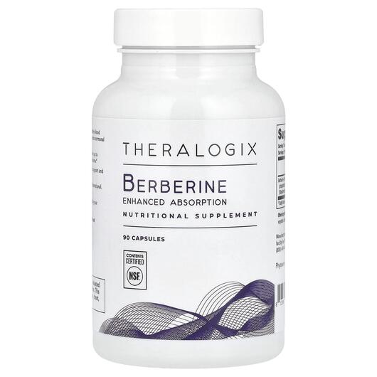 Основне фото товара Theralogix, Berberine Enhanced Absorption, Берберин, 90 капсул