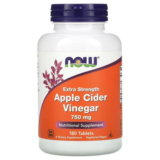 Основне фото товара Apple Cider Vinegar, Яблучний оцет 750 мг Екстра, 180 таблеток