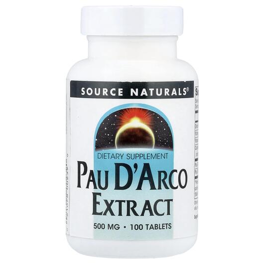Основне фото товара Pau D'Arco Extract 500 mg, Пау Дарко 500 мг Екстракт, 100 та