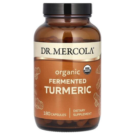 Основне фото товара Dr. Mercola, Fermented Turmeric, Ферментована Куркума, 180 капсул