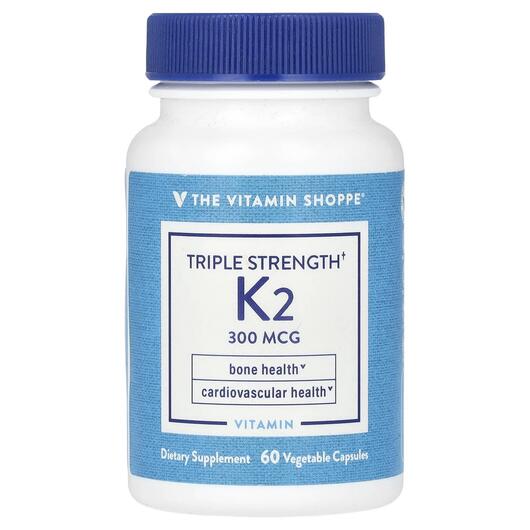 Основне фото товара Vitamin K2 Triple Strength 300 mcg, Вітамін K2, 60 капсул