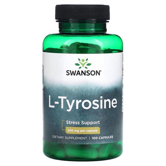 Основне фото товара Swanson, L-Tyrosine 500 mg, L-Тирозин, 100 капсул