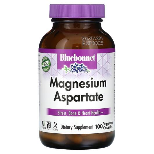 Основне фото товара Bluebonnet Nutrition, Magnesium Aspartate, Магній, 100 капсул