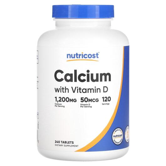 Основне фото товара Nutricost, Calcium with Vitamin D, Кальцій, 240 таблеток
