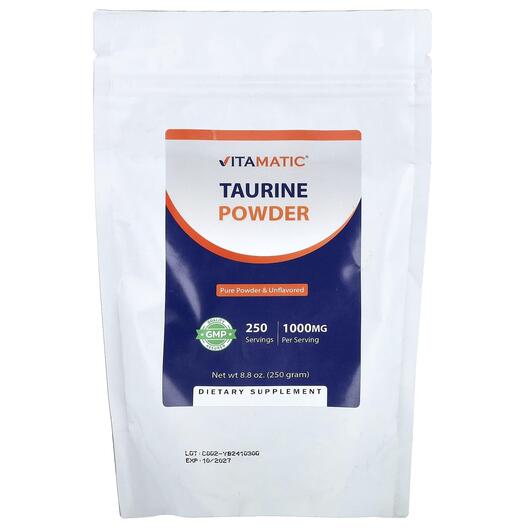 Основное фото товара Vitamatic, L-Таурин, Taurine Powder Unflavored, 250 г