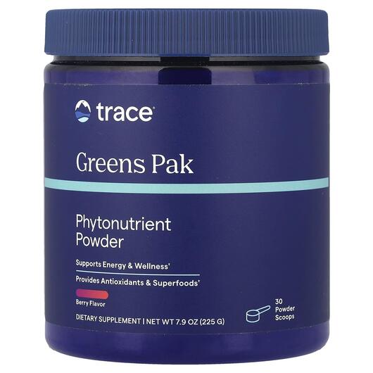 Основне фото товара Trace, Greens Pak Phytonutrient Powder Berry, Суперфуд, 225 г