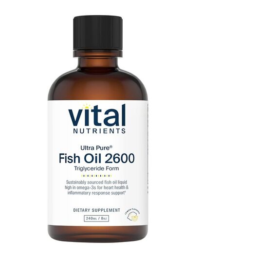 Основне фото товара Vital Nutrients, Ultra Pure Fish Oil 2600 Lemon, Омега 3, 240 мл