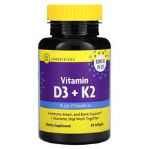 Вітаміни D3 K2 Vitamin D3 + K2 InnovixLabs 60 капсул