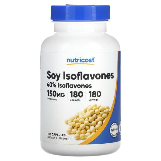 Основне фото товара Nutricost, Soy Isoflavones 150 mg, Соєві ізофлавони, 180 капсул