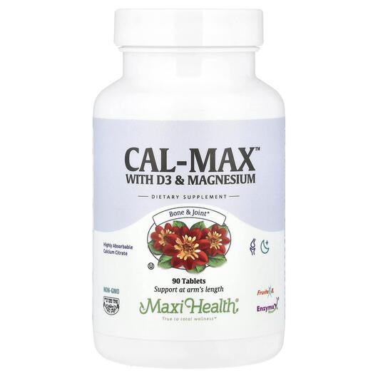 Основне фото товара Maxi Health, Cal-Max with D3 & Magnesium, Магній, 90 таблеток