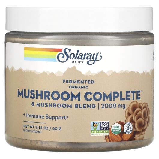 Основне фото товара Solaray, Organic Fermented Mushroom Complete 2000 mg, Гриби, 60 г