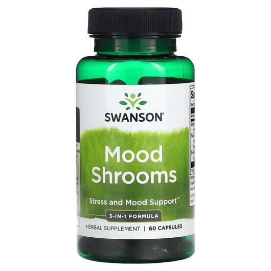 Основное фото товара Swanson, Поддержка стресса, Mood Shrooms, 60 капсул