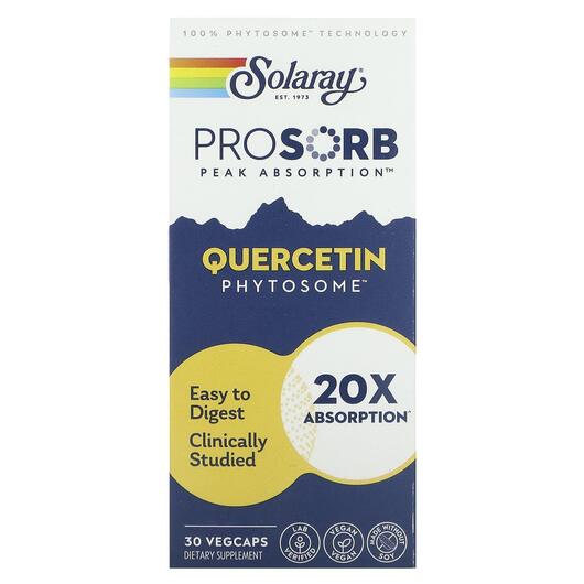 Основне фото товара Solaray, Quercetin Phytosome, Кверцетин, 30 капсул