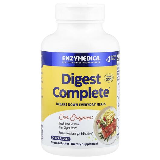 Основне фото товара Enzymedica, Digest Complete Enzyme, Травні Ферменти, 240 капсул