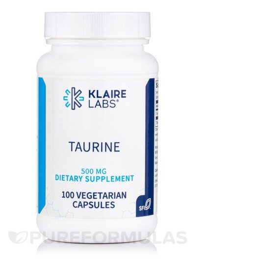 Основне фото товара Klaire Labs, Taurine 500 mg, L-Таурин, 100 капсул