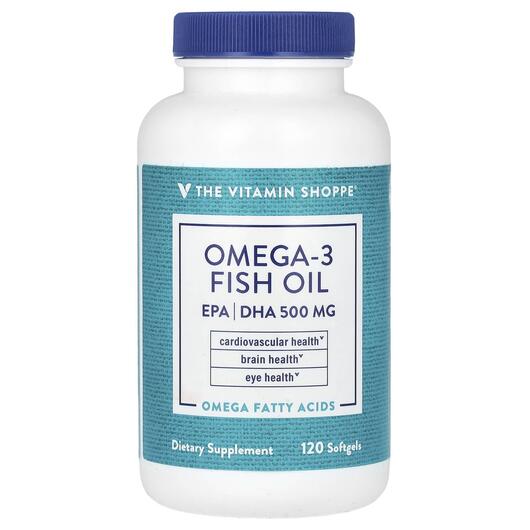 Основне фото товара TheVitaminShoppe, Omega-3 Fish Oil 500 mg, Омега 3, 120 капсул