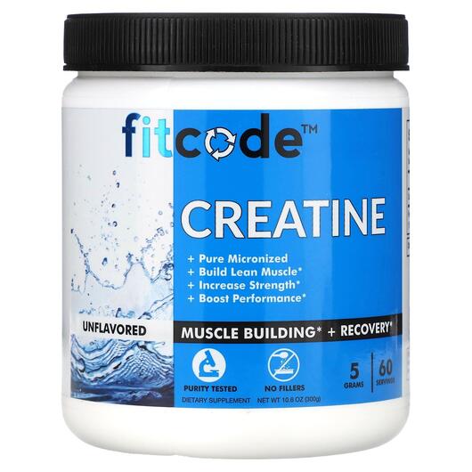 Основне фото товара FitCode, Creatine Unflavored 5 g, Креатин, 300 г