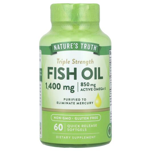 Основне фото товара Nature's Truth, Triple Strength Fish Oil, Омега 3, 60 капсул