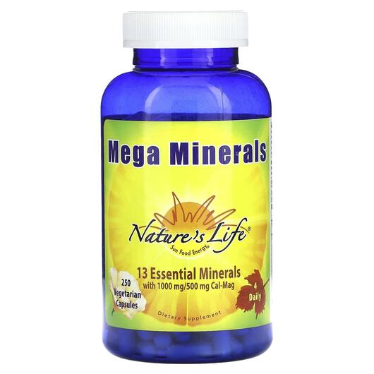 Основне фото товара Natures Life, Mega Minerals, Мінеральні добавки, 250 капсул