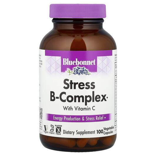 Основне фото товара Bluebonnet Nutrition, Stress B-Complex, B-комплекс, 100 капсул