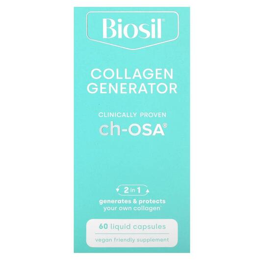 Основне фото товара BioSil, Collagen Generator, Генератор колагену, 60 капсул