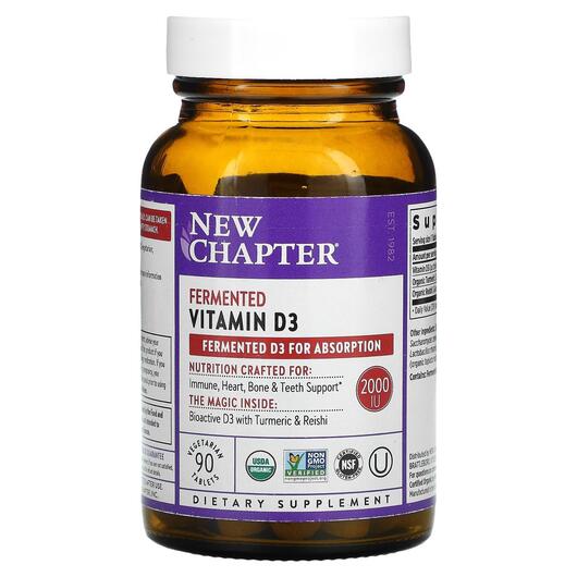 Основное фото товара Fermented Vitamin D3 2000, Витамин D3 Холекальциферол, 90 таблето
