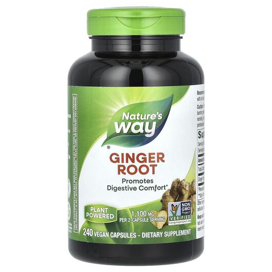 Основне фото товара Ginger Root 1100 mg 240 Vegan, Корінь імбиру 1100 мг, 240 капсул