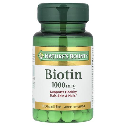Основне фото товара Nature's Bounty, Biotin 1000 mcg, Біотин 1000 мкг, 100 табле